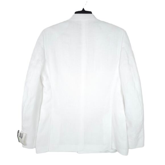 Bar III Mens Slim Fit Linen Suit Jacket Blazer 38R White Double Breasted NWT - Picture 3 of 7
